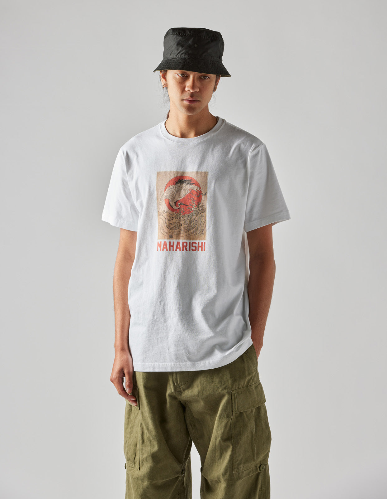 1072 Water Peace Crane T-Shirt White