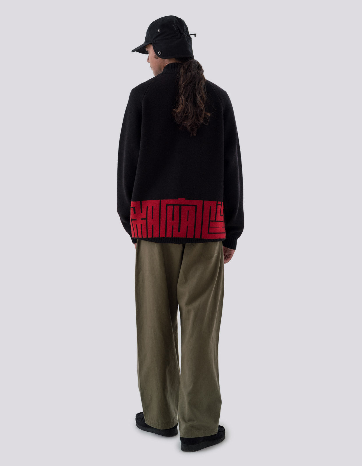 1089 Hikeshi Fire Knitted Cardigan Black