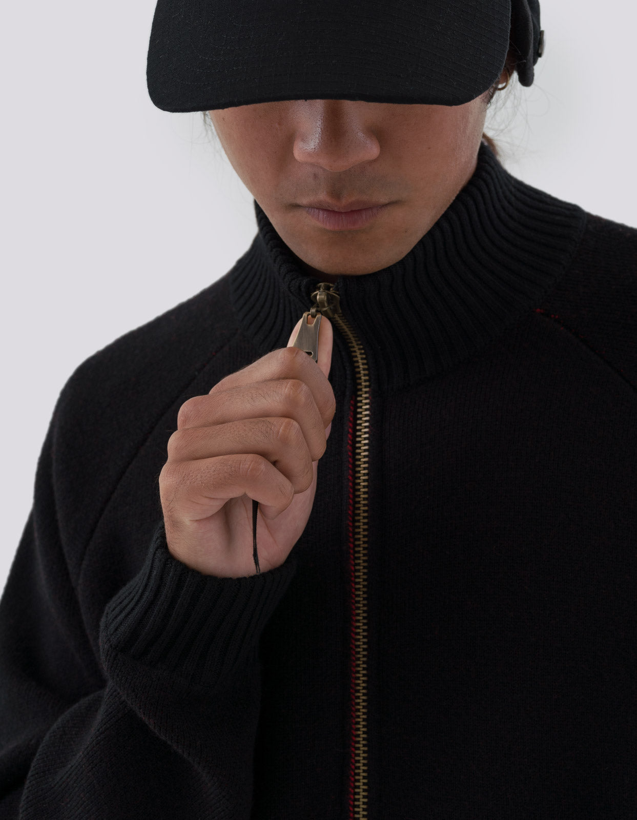 1089 Hikeshi Fire Knitted Cardigan Black
