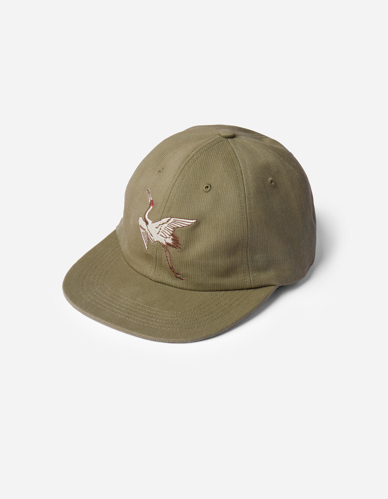 1107 Peace Crane 6 Panel Cap Olive
