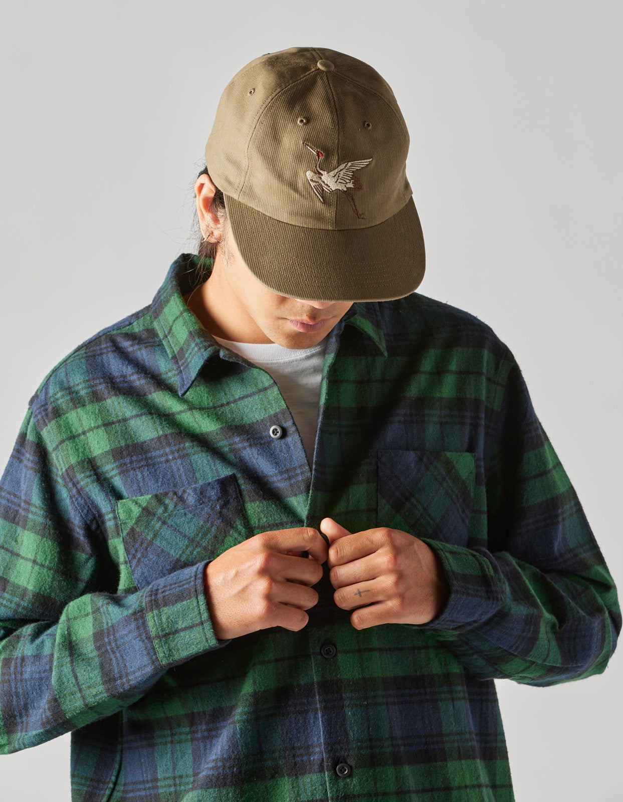 1107 Peace Crane 6 Panel Cap Olive