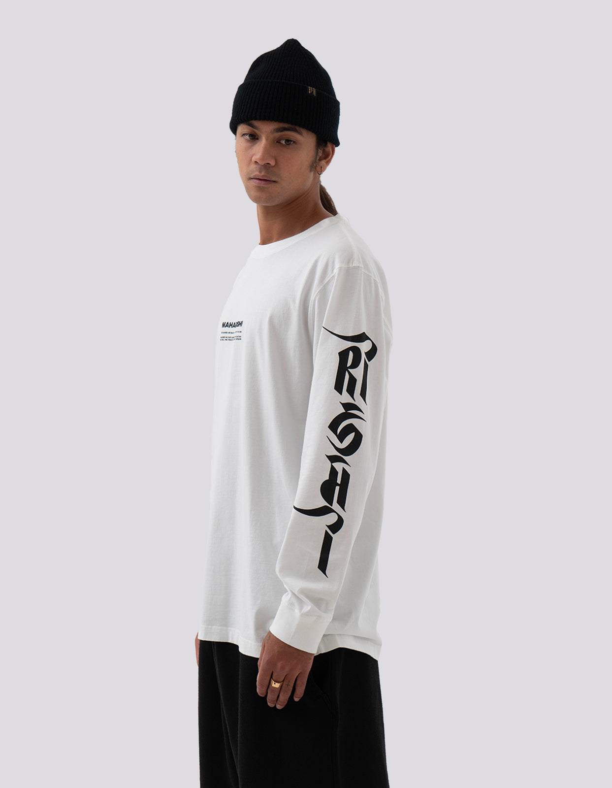 1255 Tibetan Sanskrit LS T-Shirt White
