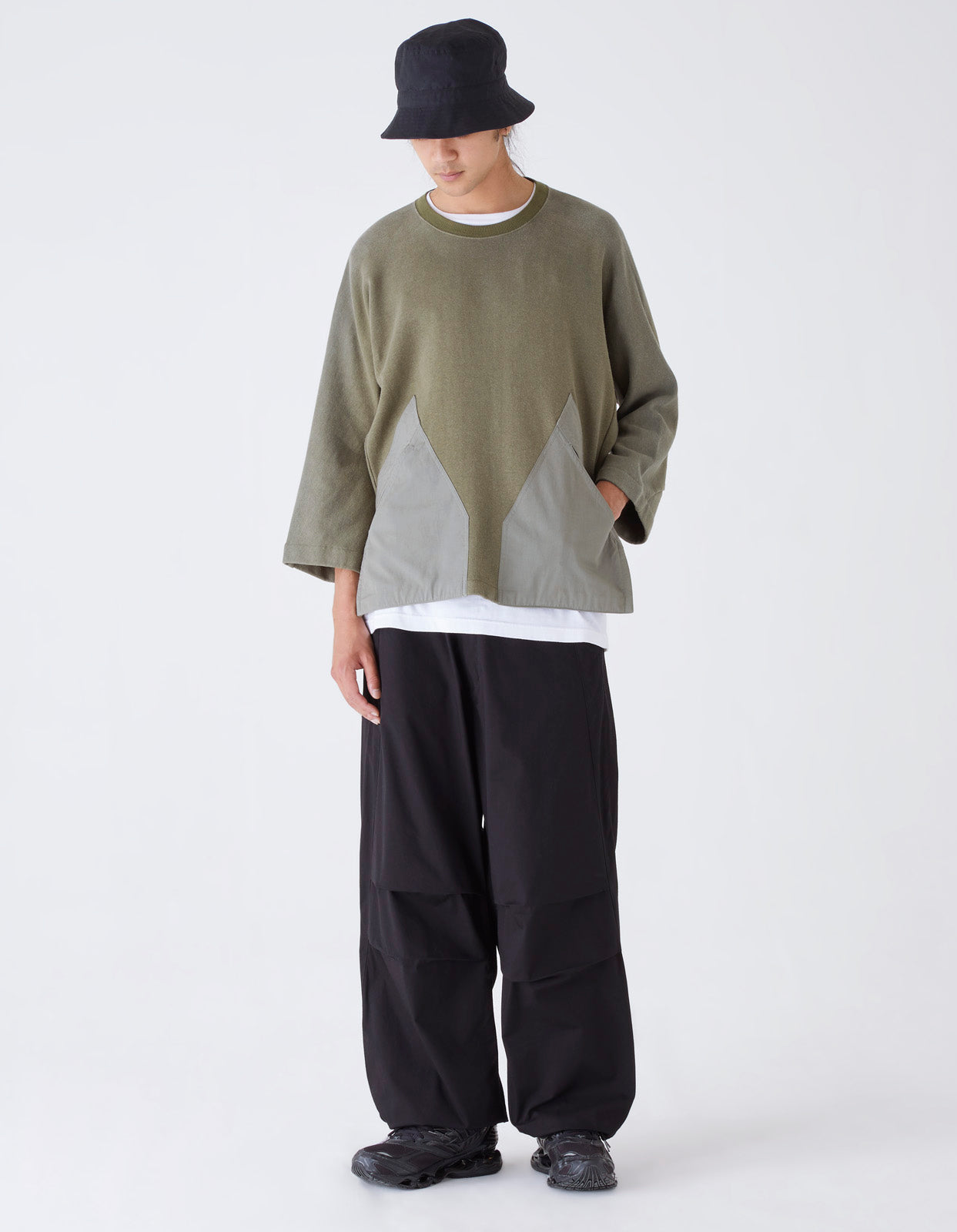 4056 Kimono-Cut Hemp Cordura® Crew Sweat Olive OG-107F