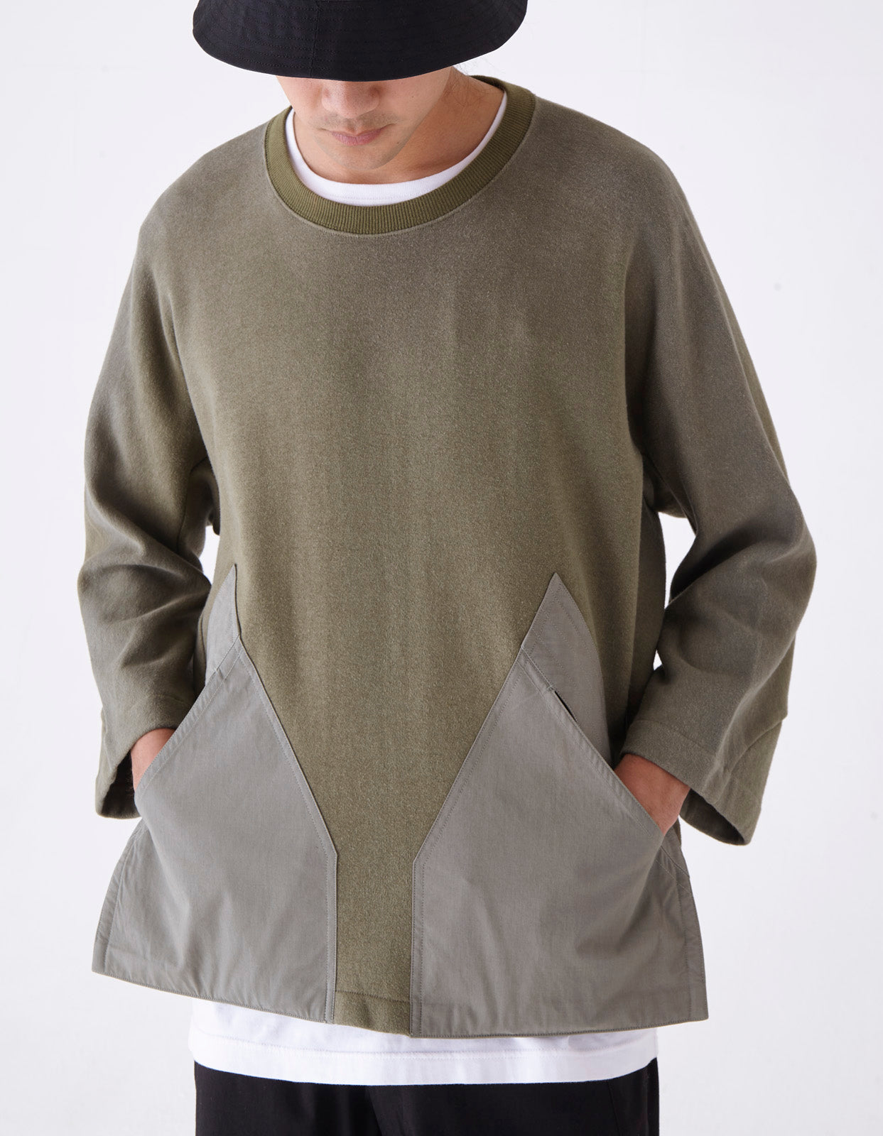 4056 Kimono-Cut Hemp Cordura® Crew Sweat Olive OG-107F