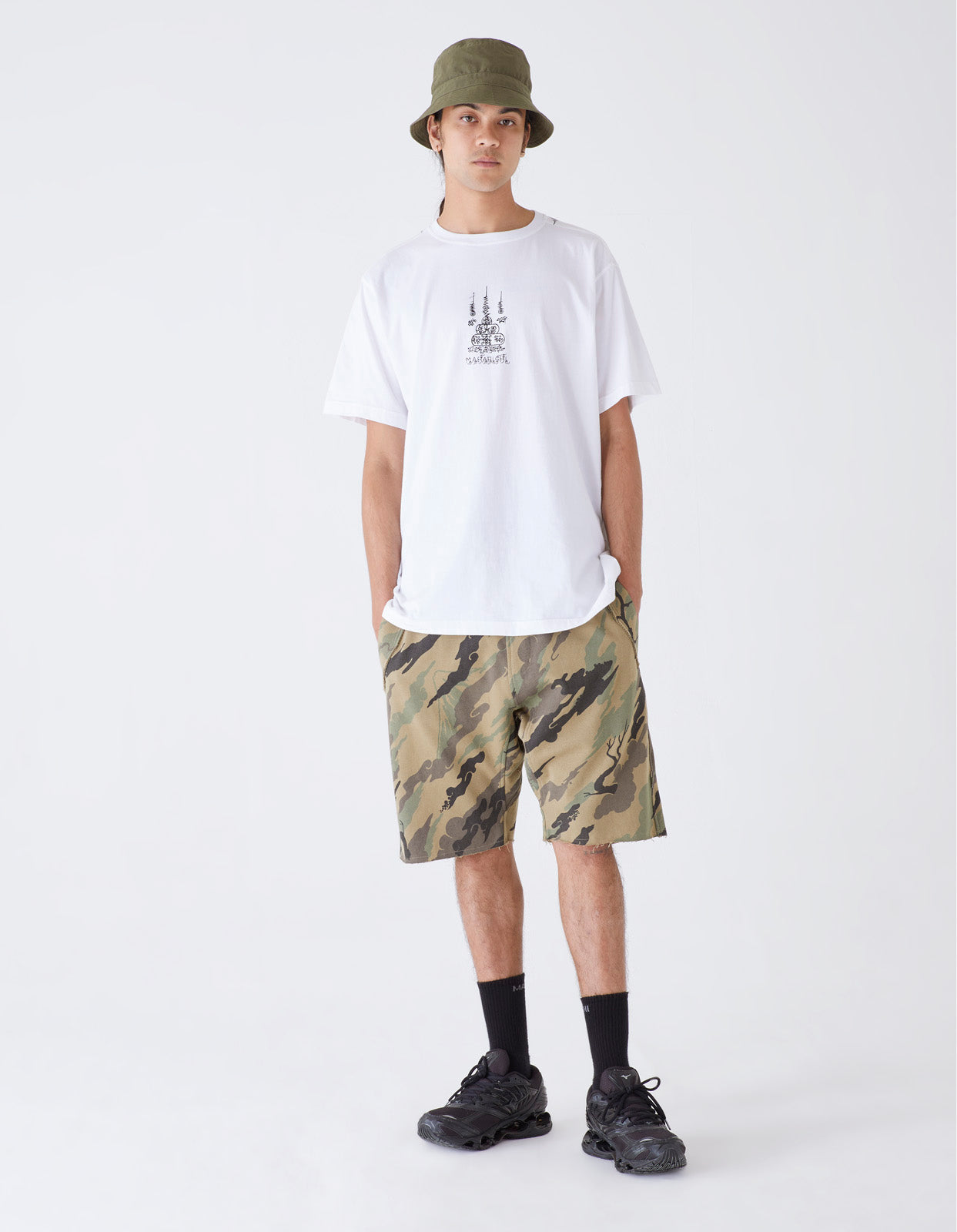 4321 DPM: Bonsai Forest Organic Camo Sweat Shorts