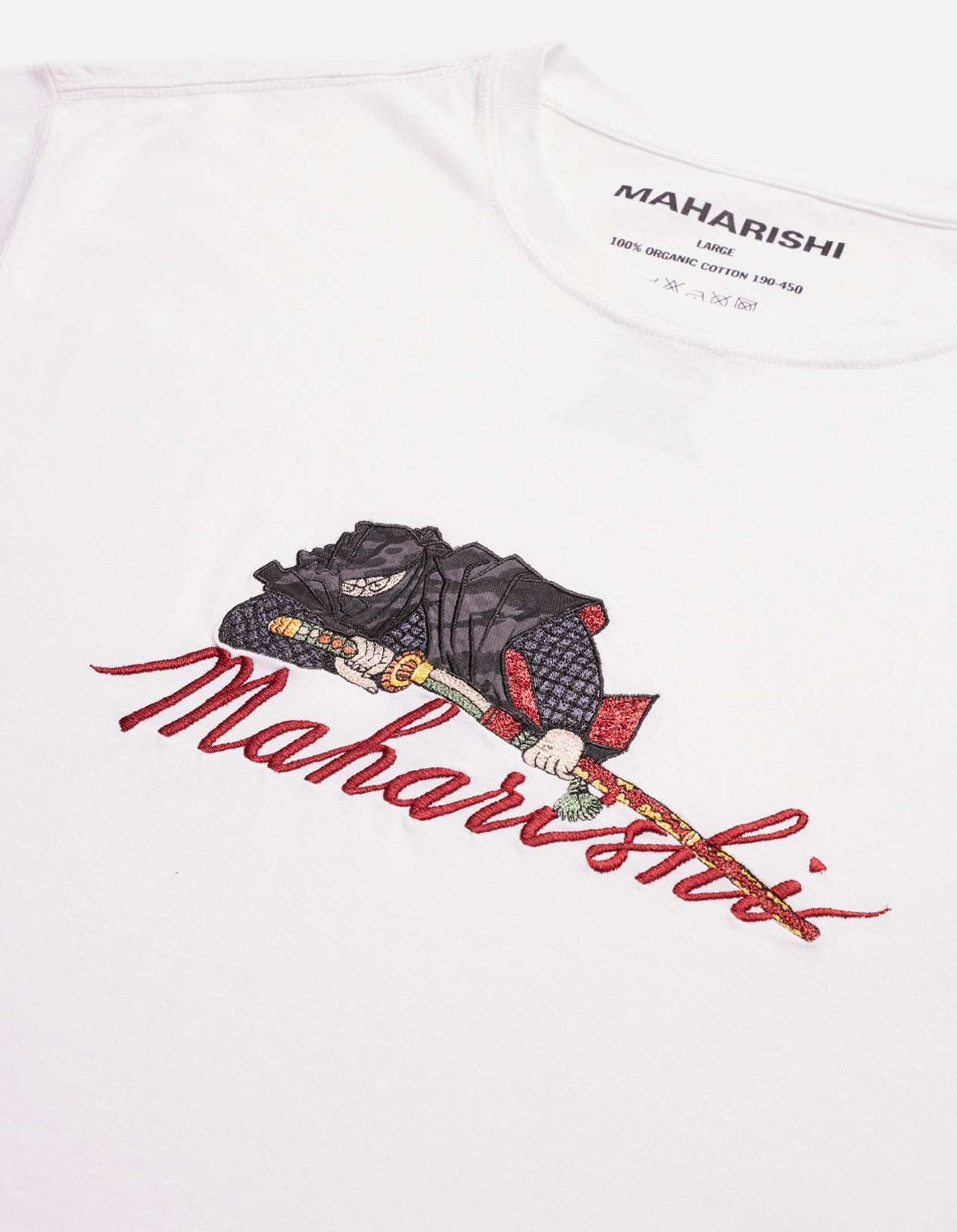 4501 Ninjutsu Embroidered T-Shirt White