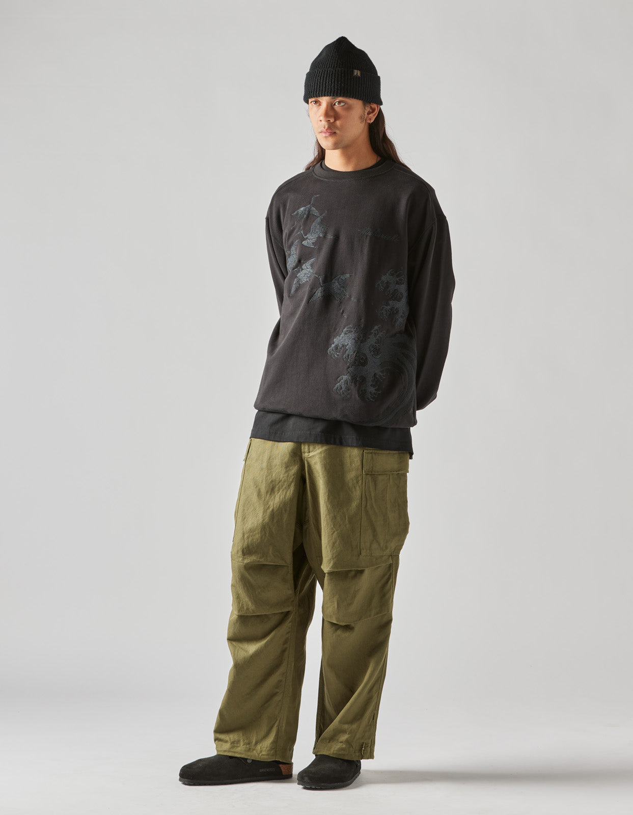 4505 Flying Peace Cranes Crew Sweat Black