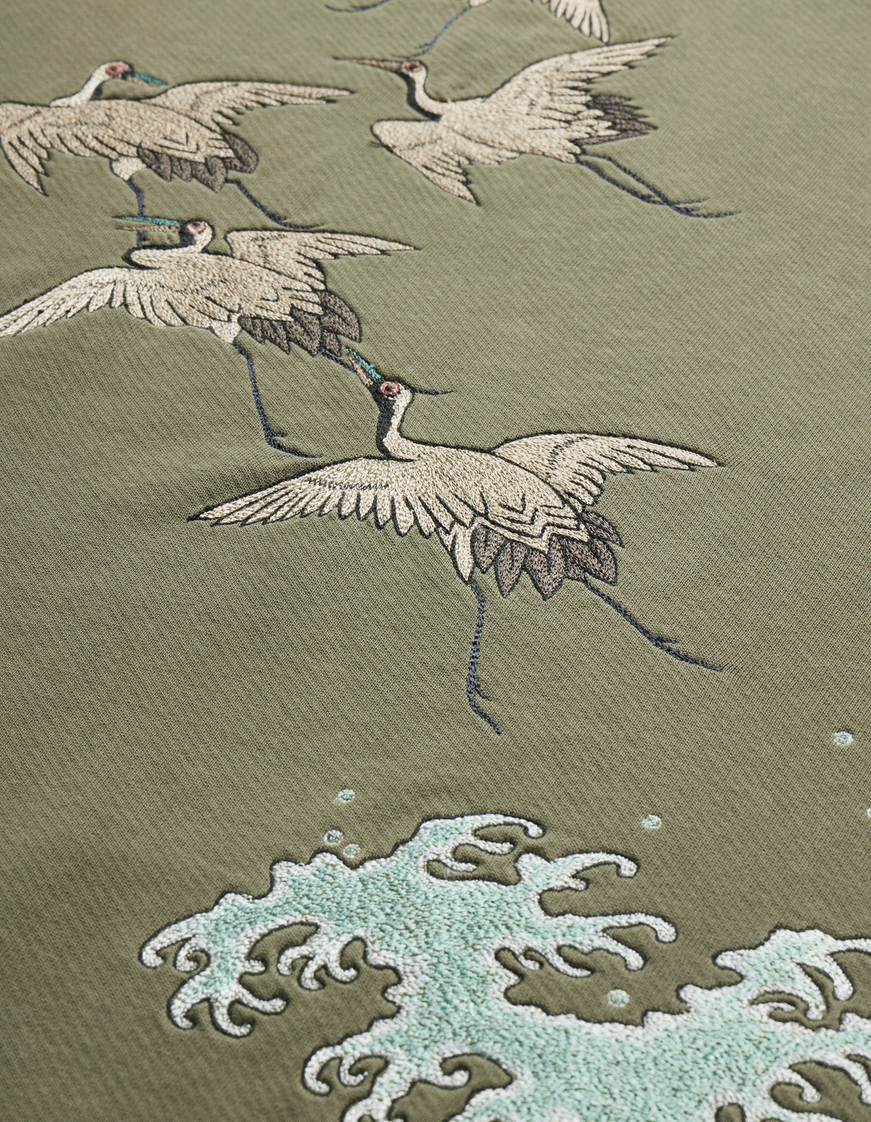 4505 Flying Peace Cranes Crew Sweat Olive OG-107F
