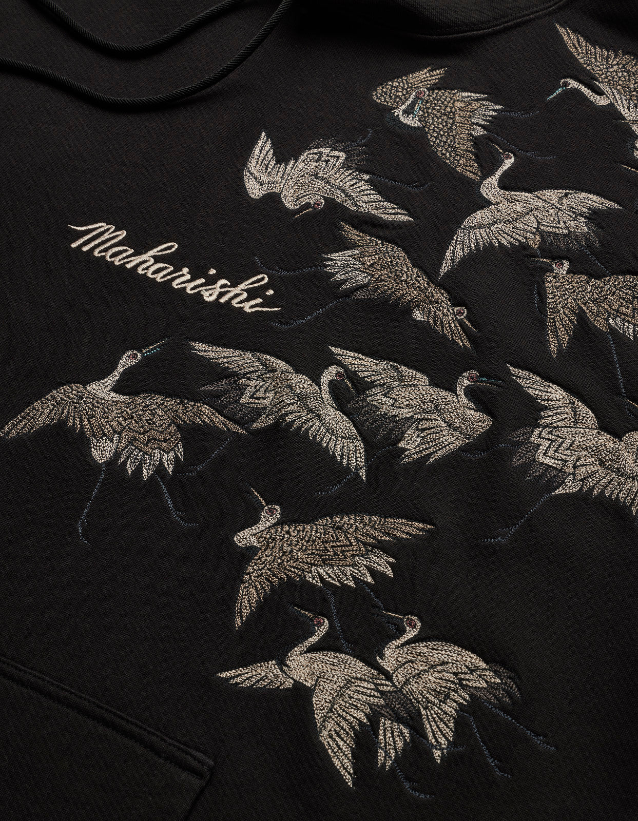 4506 Peace Cranes Hooded Sweat Black