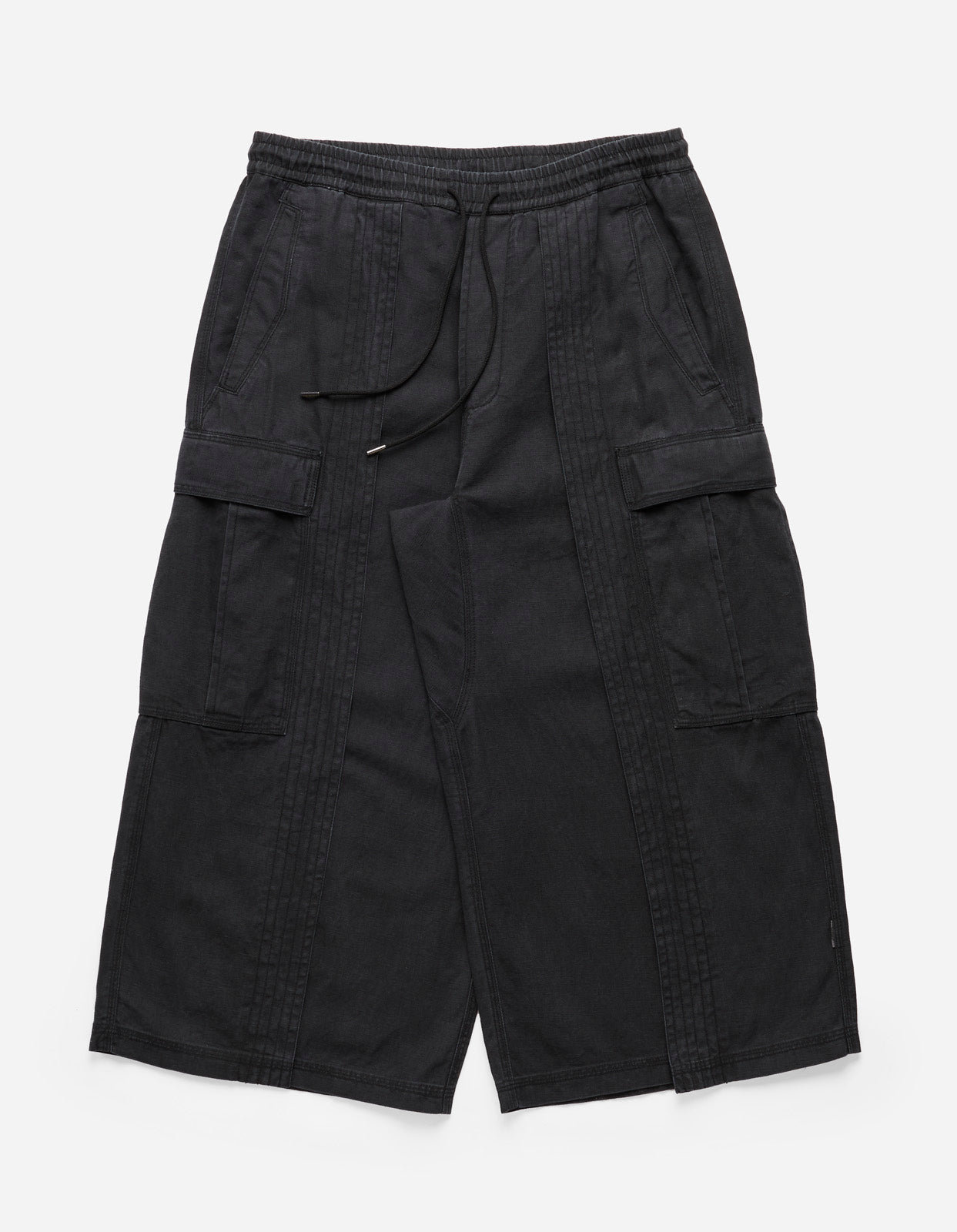 4511 Cropped U.S. Hakama Track Pants Black