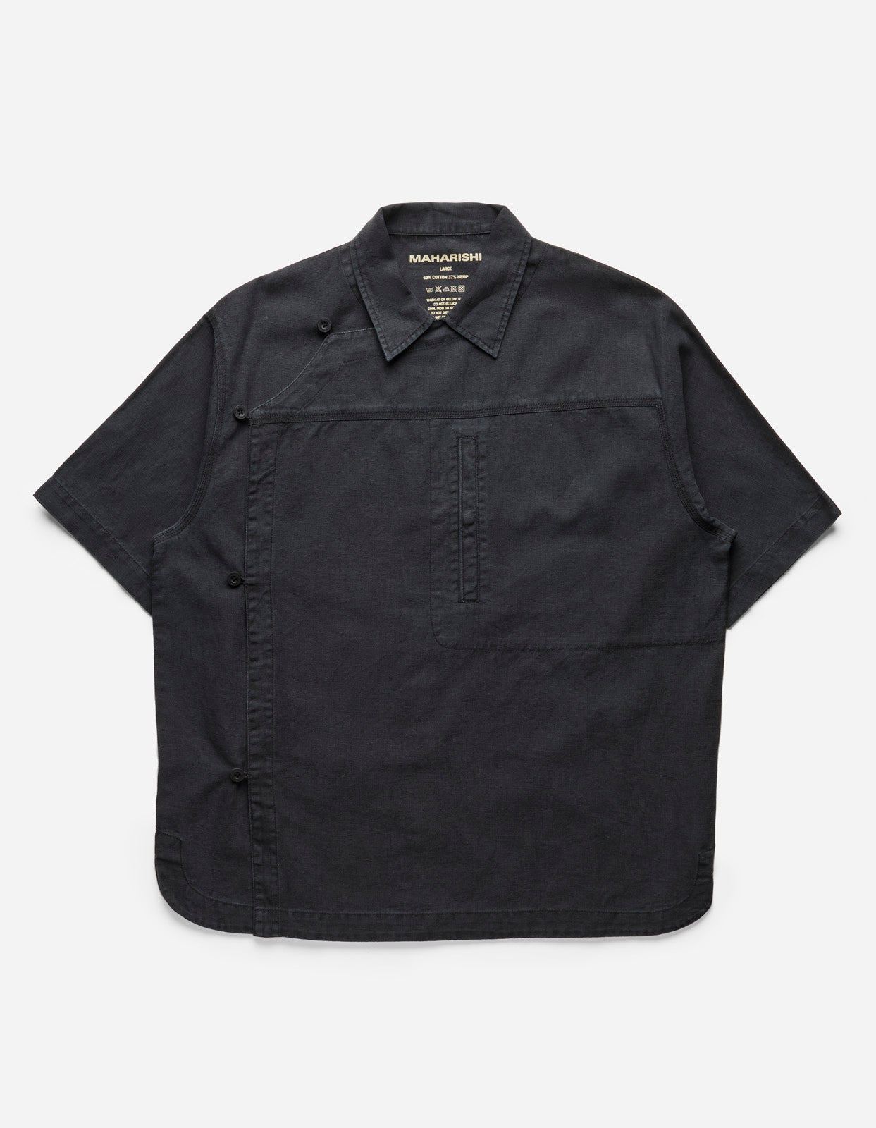 4512 Asym Monk Shirt Black
