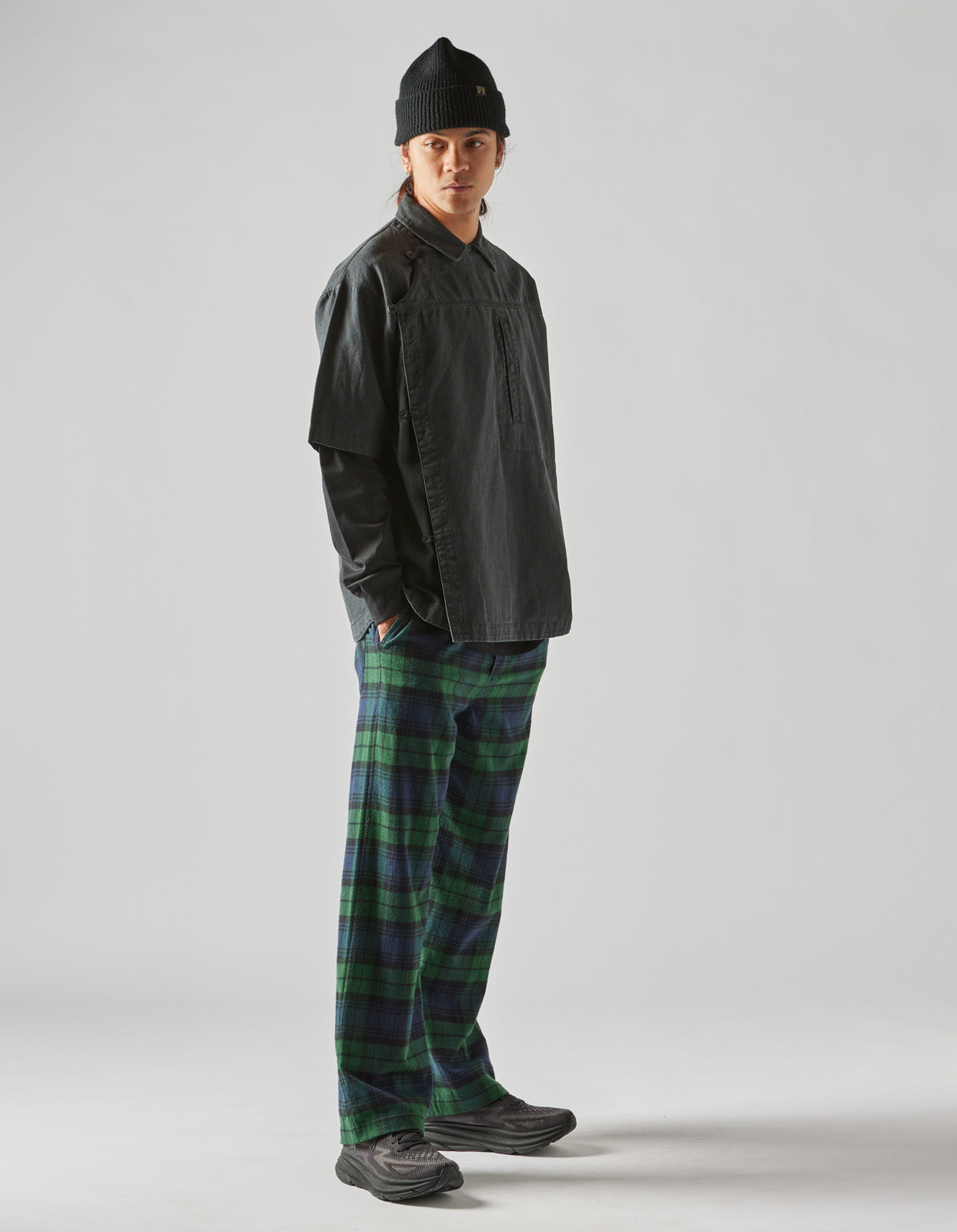 4512 Asym Monk Shirt Black