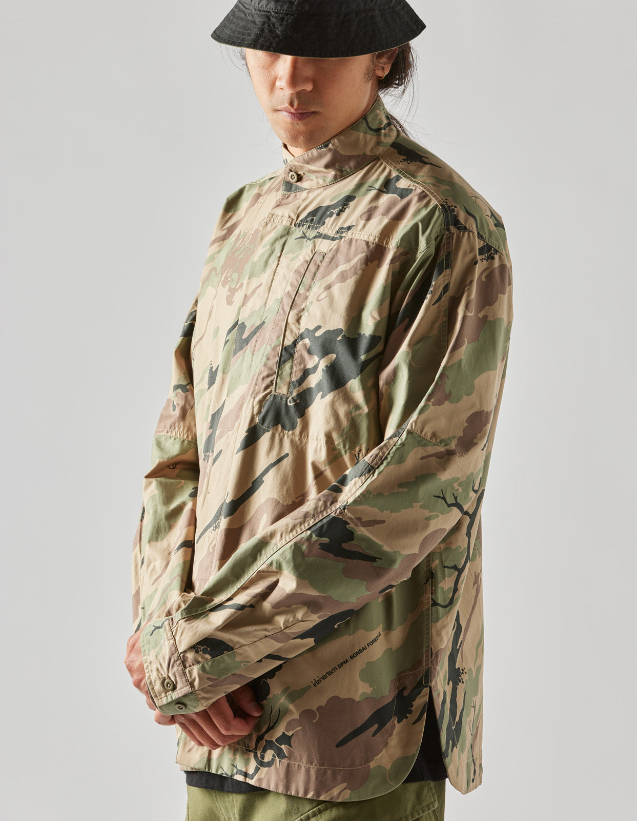 4522 Camo Stand Collar Shirt Woodland