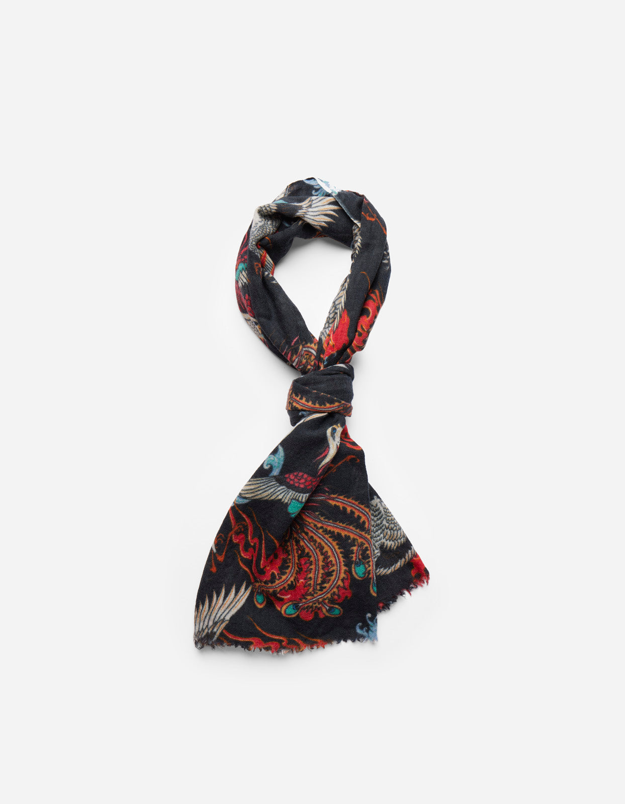 4531 Peace Cranes Pashmina Black