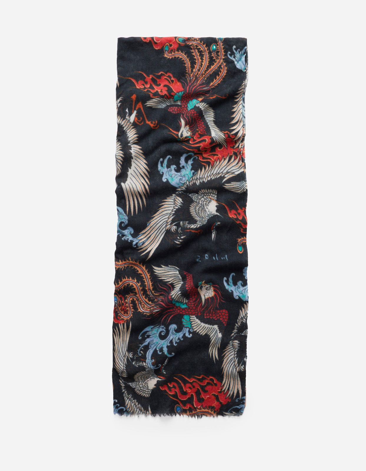 4531 Peace Cranes Pashmina Black