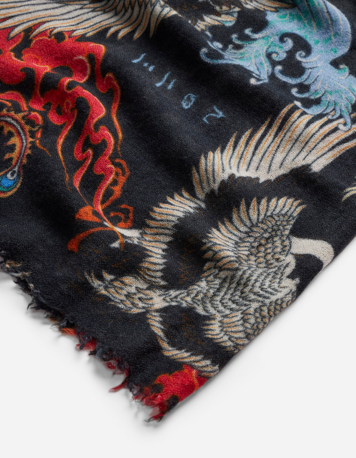4531 Peace Cranes Pashmina Black
