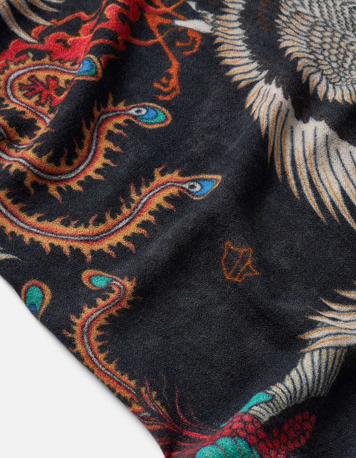 4531 Peace Cranes Pashmina Black