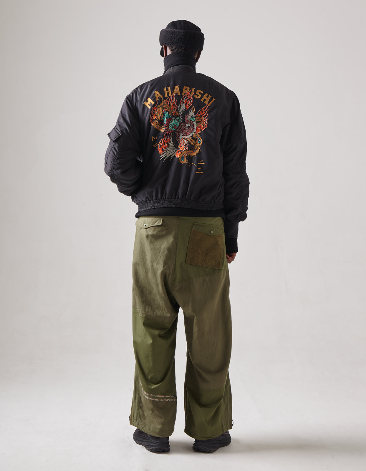 4534 Fire Phoenix MA1 Flight Jacket Black