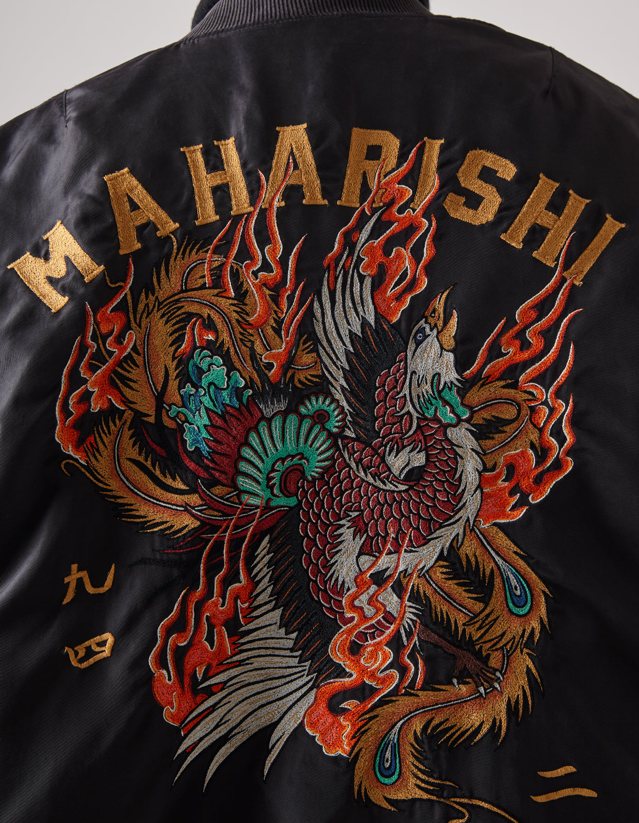4534 Fire Phoenix MA1 Flight Jacket Black