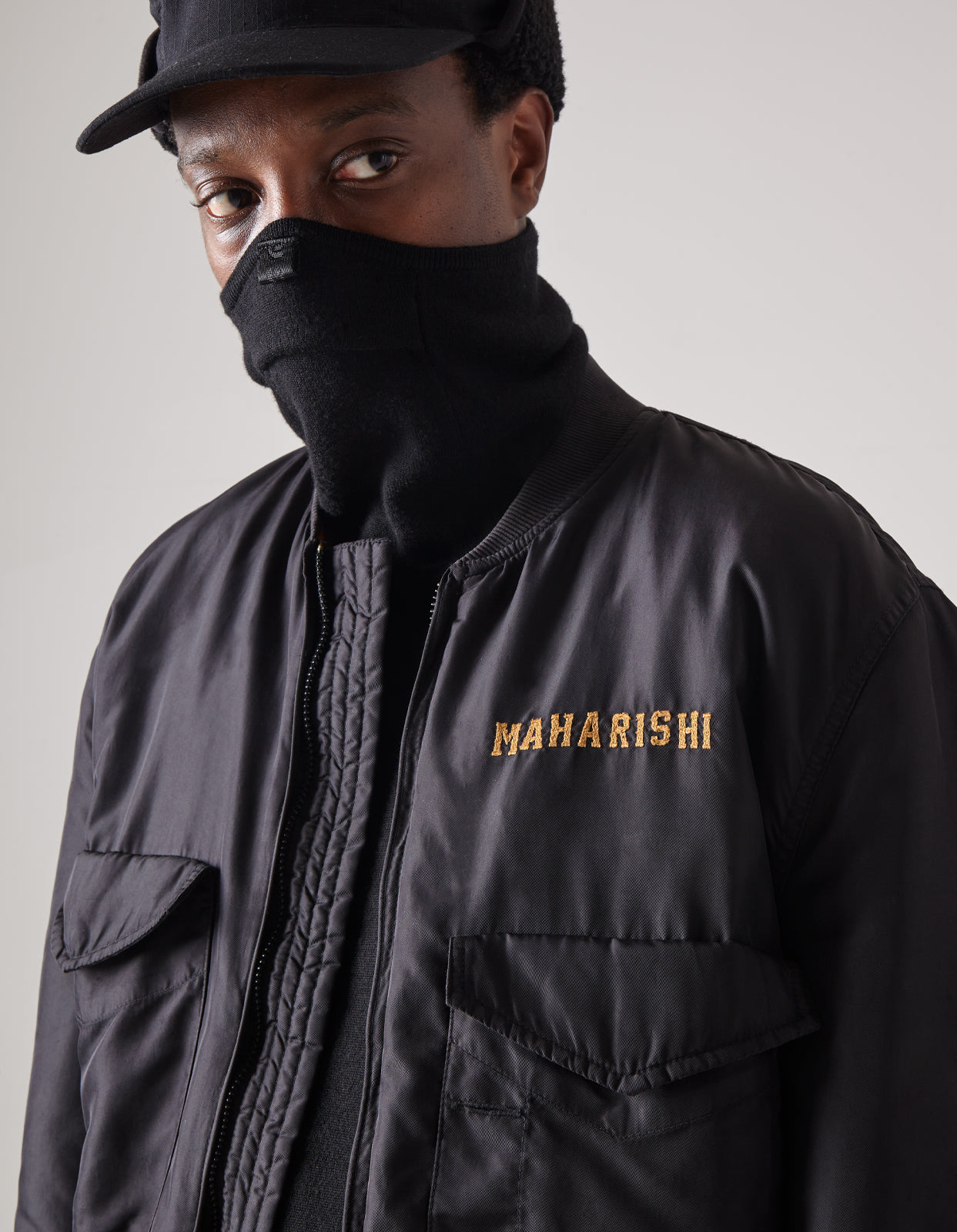 4534 Fire Phoenix MA1 Flight Jacket Black