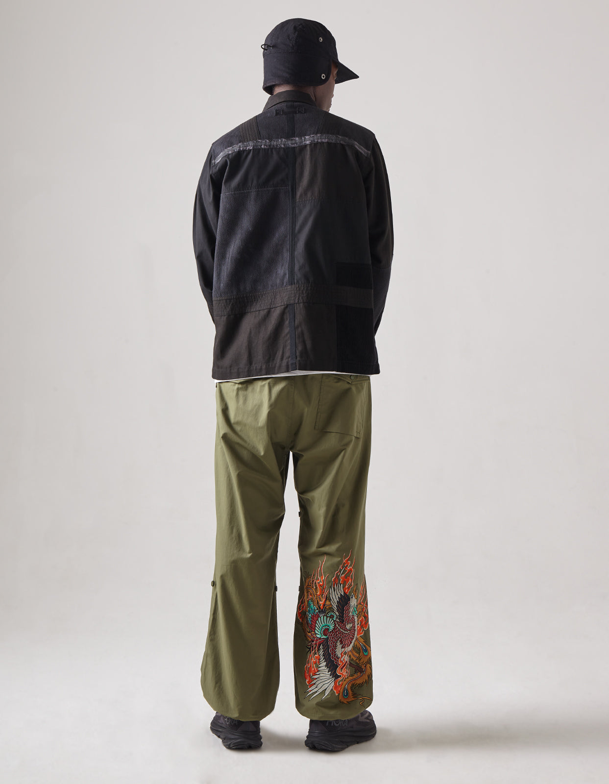 4556 Tugihagi Patchwork Tobi Shirt Black