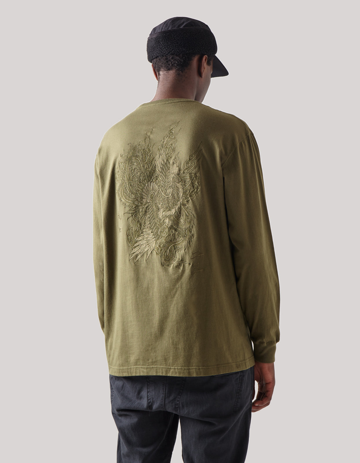 4536 Fire Phoenix L/S T-Shirt Olive OG-107F