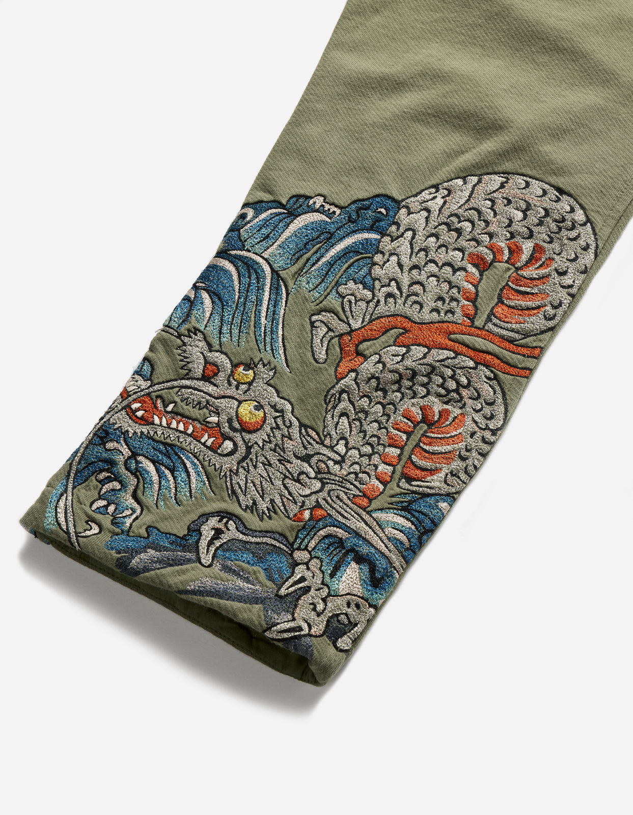 4543 Duelling Dragons Sweatpants Olive OG-107F