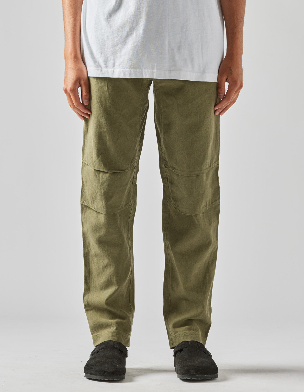 4544 Washed Hemp Custom Pants Olive OG-107F