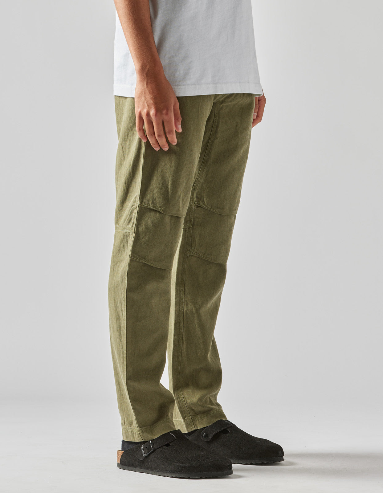 4544 Washed Hemp Custom Pants Olive OG-107F