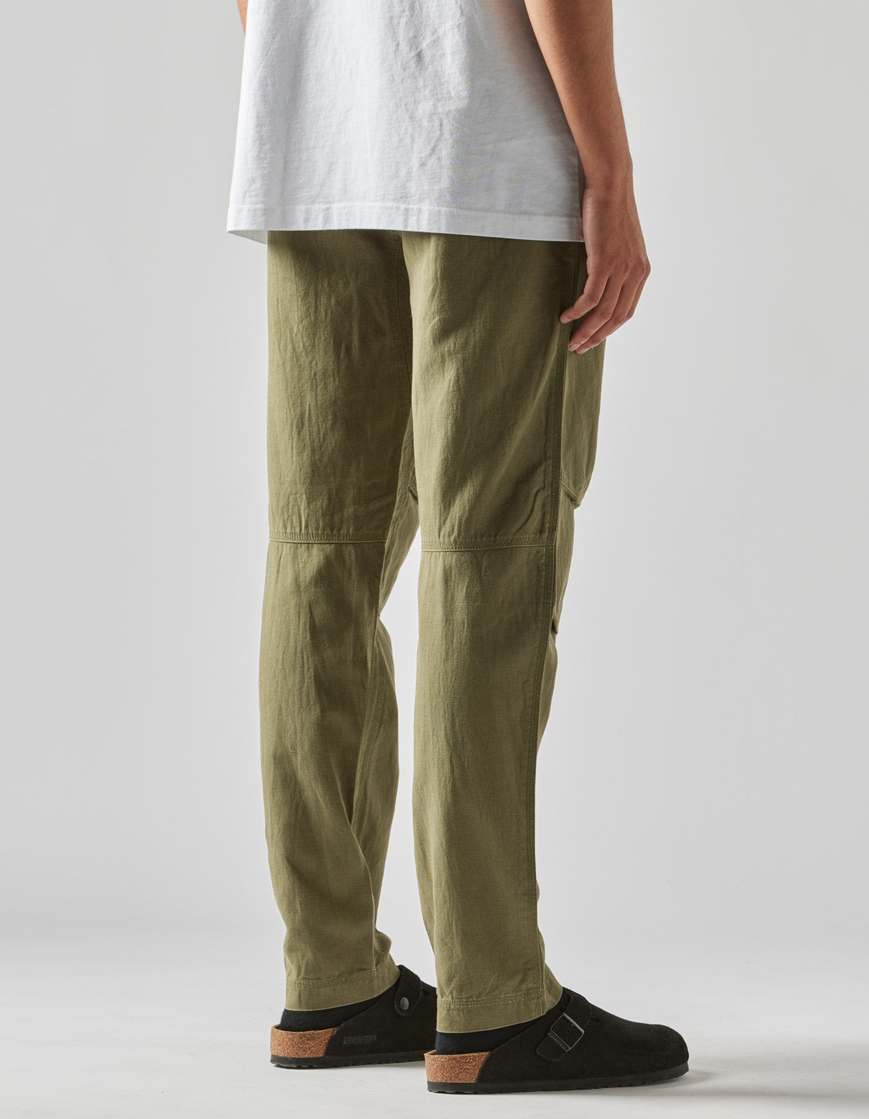 4544 Washed Hemp Custom Pants Olive OG-107F