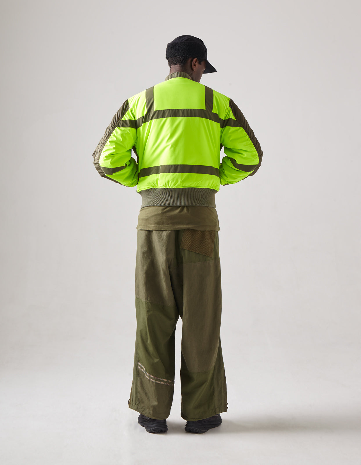 4595 Hi-Vis MA-1 Flight Jacket Olive/Neon Yellow