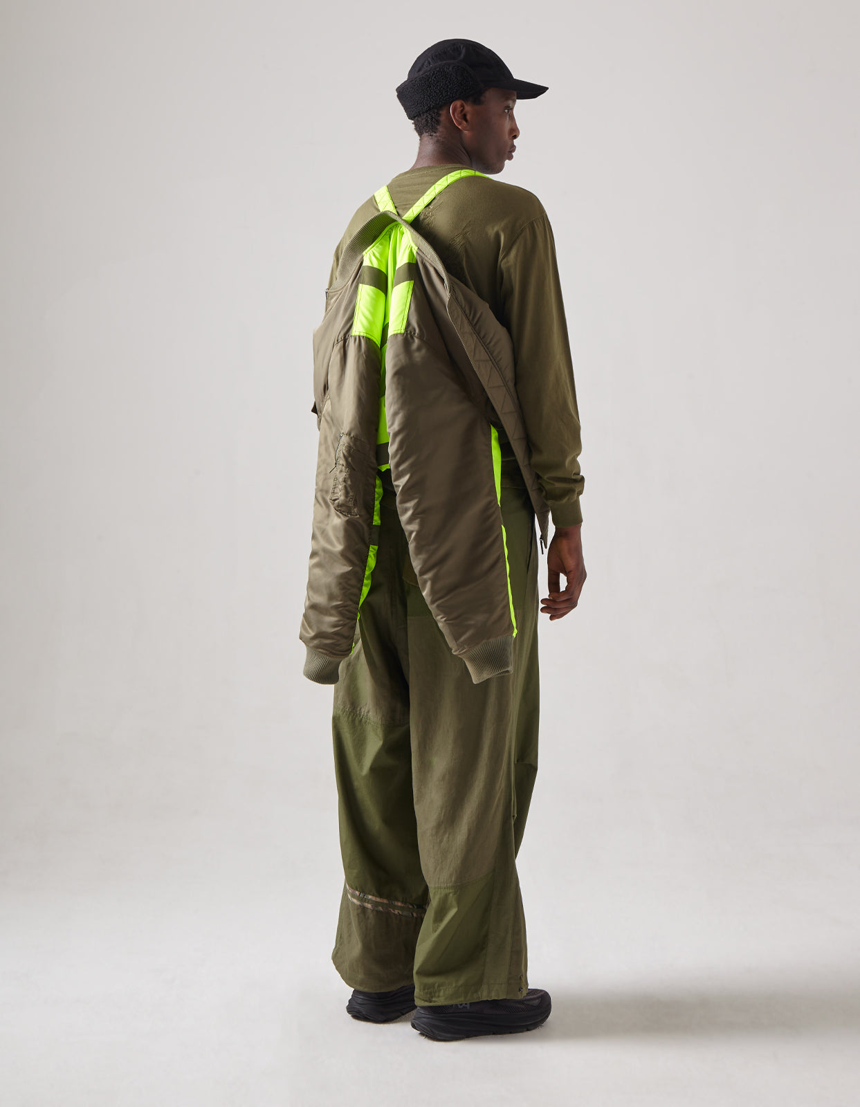 4595 Hi-Vis MA-1 Flight Jacket Olive/Neon Yellow