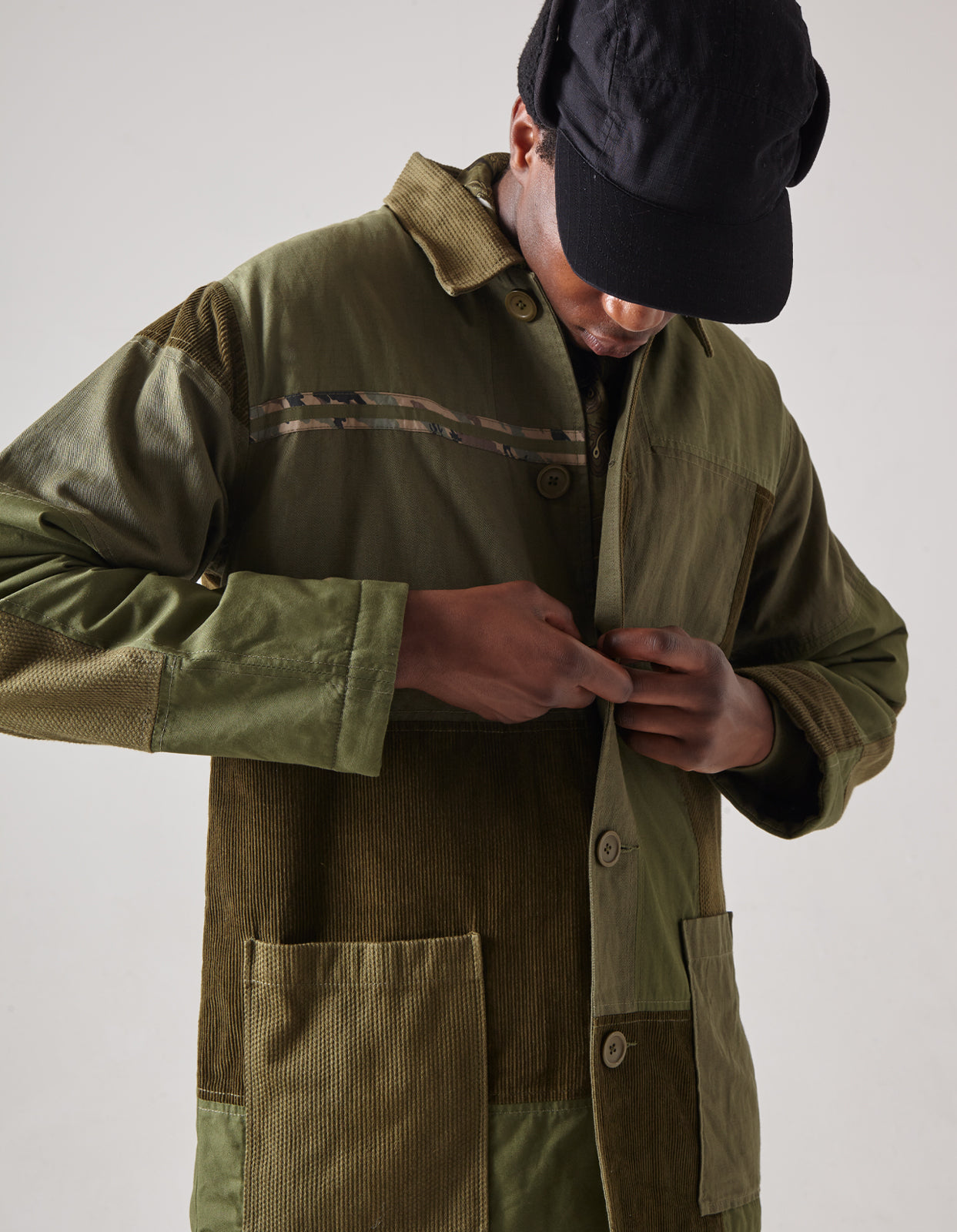 4559 Patchwork Donkey Jacket Olive
