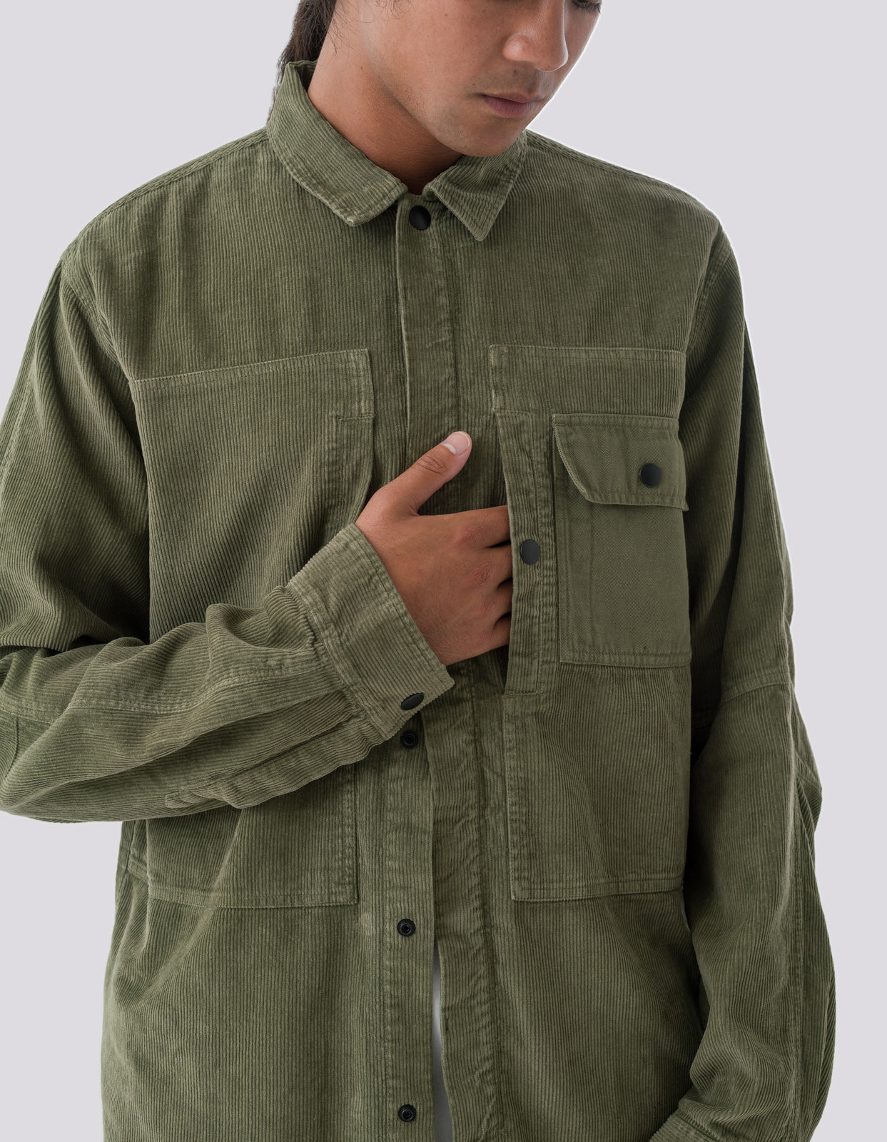 4566 Hemp Cord Utility Shirt Olive OG-107F