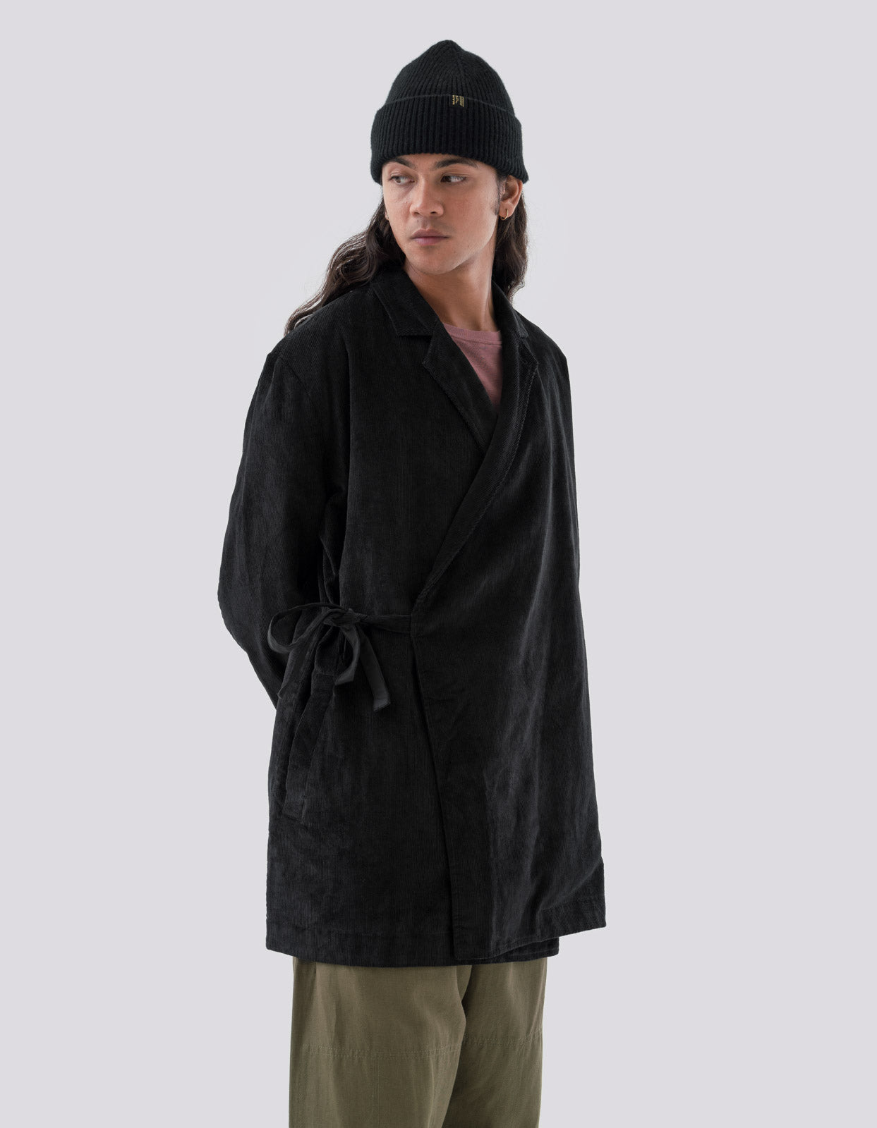 4567 Hemp Cord Kimono Blazer Black