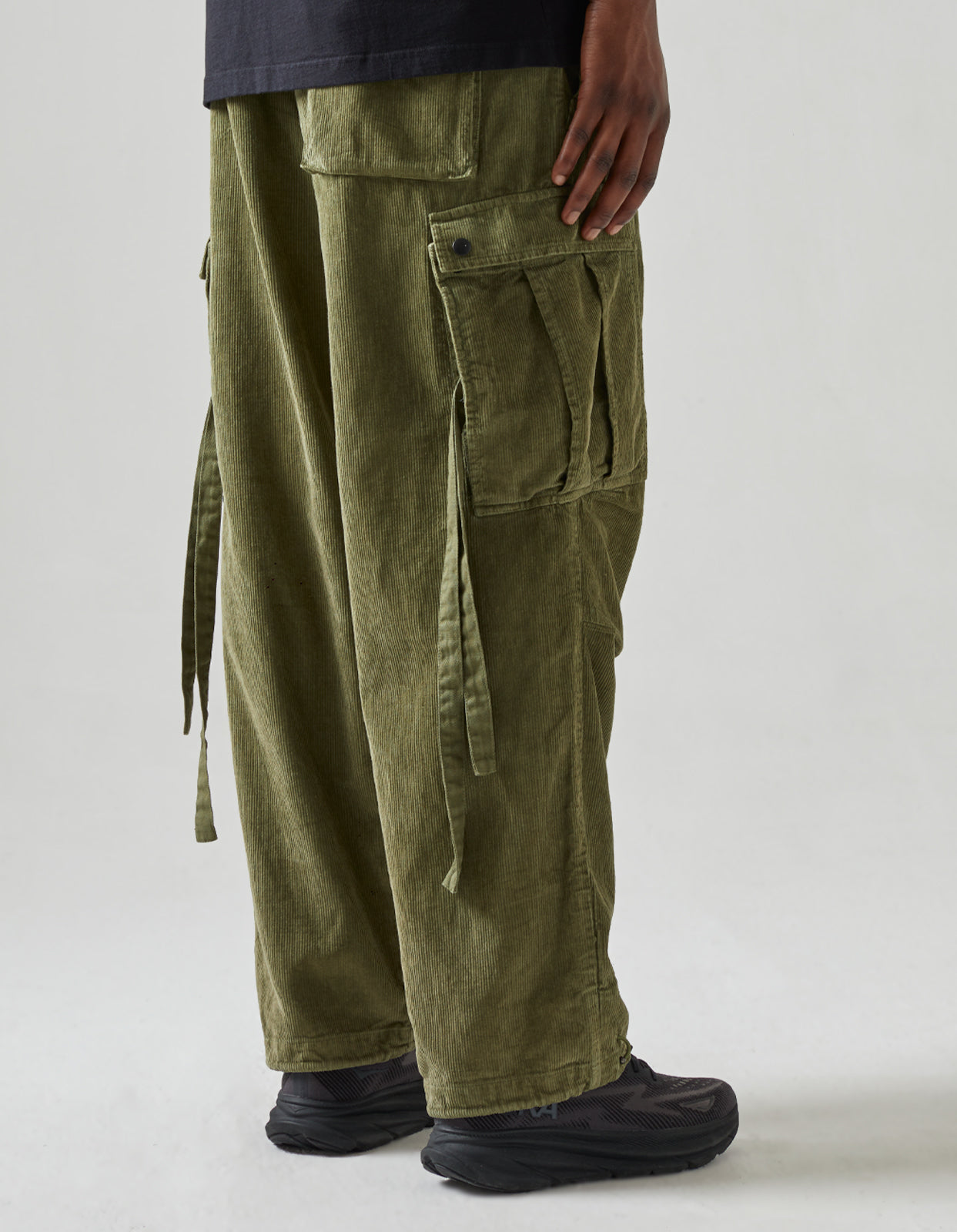 4569 Hemp Utility Cargo Track Pants Olive OG-107F