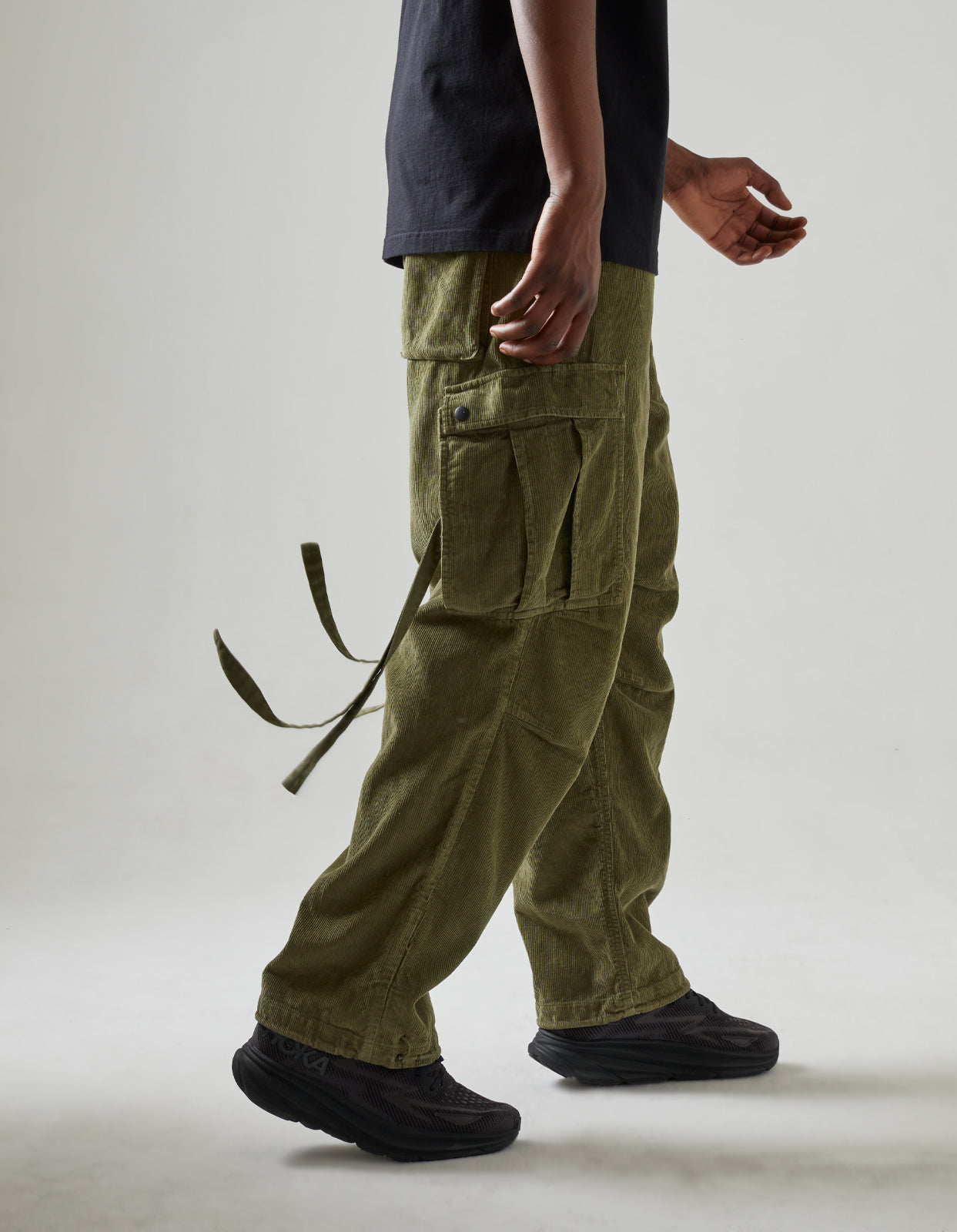 4569 Hemp Utility Cargo Track Pants Olive OG-107F