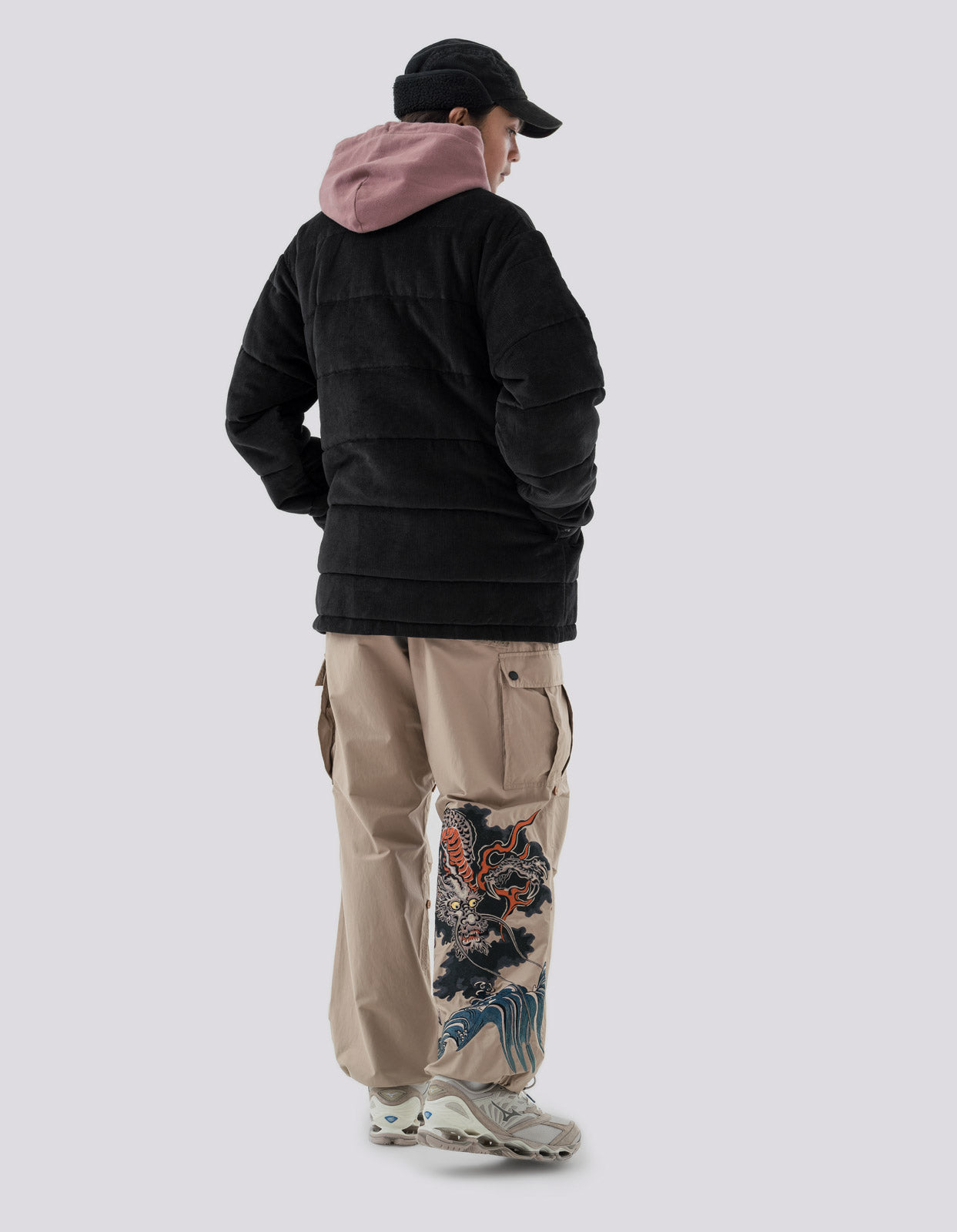 4570 Hemp Cord Padded Kimono Black