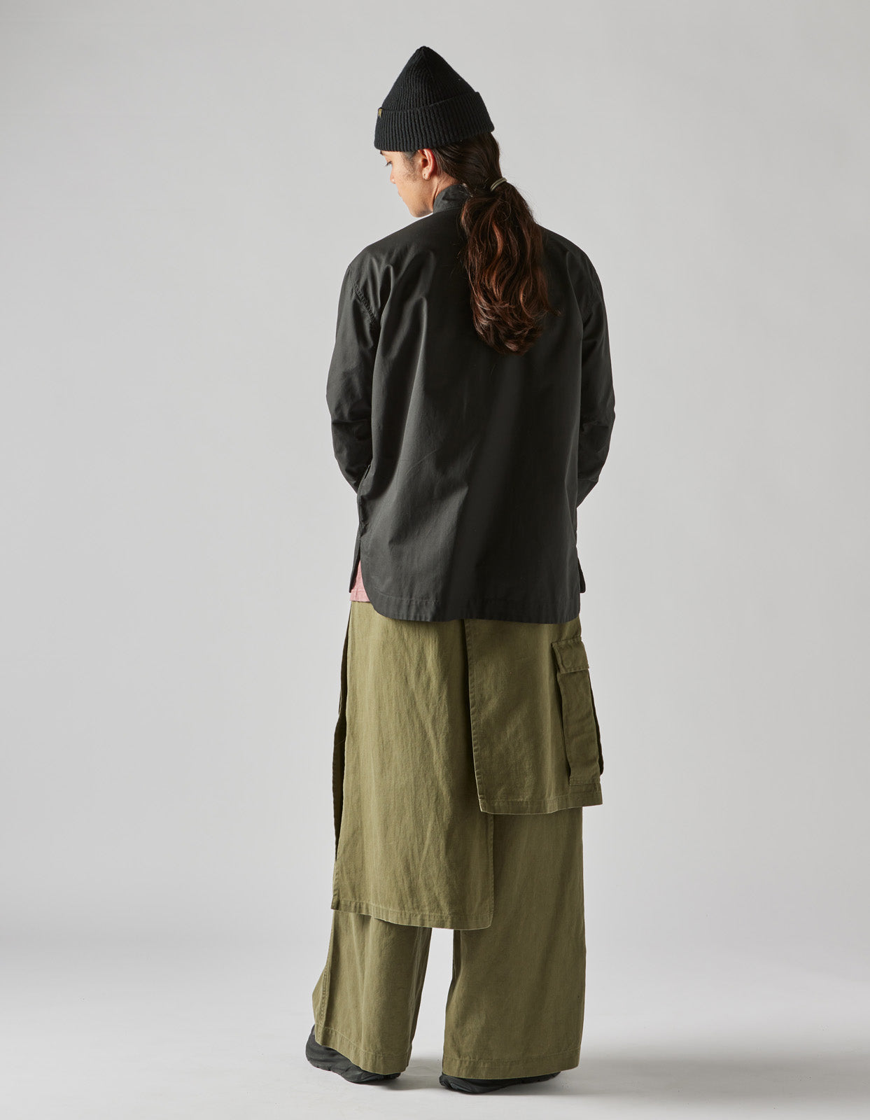 4585 Stand Collar Shirt Black
