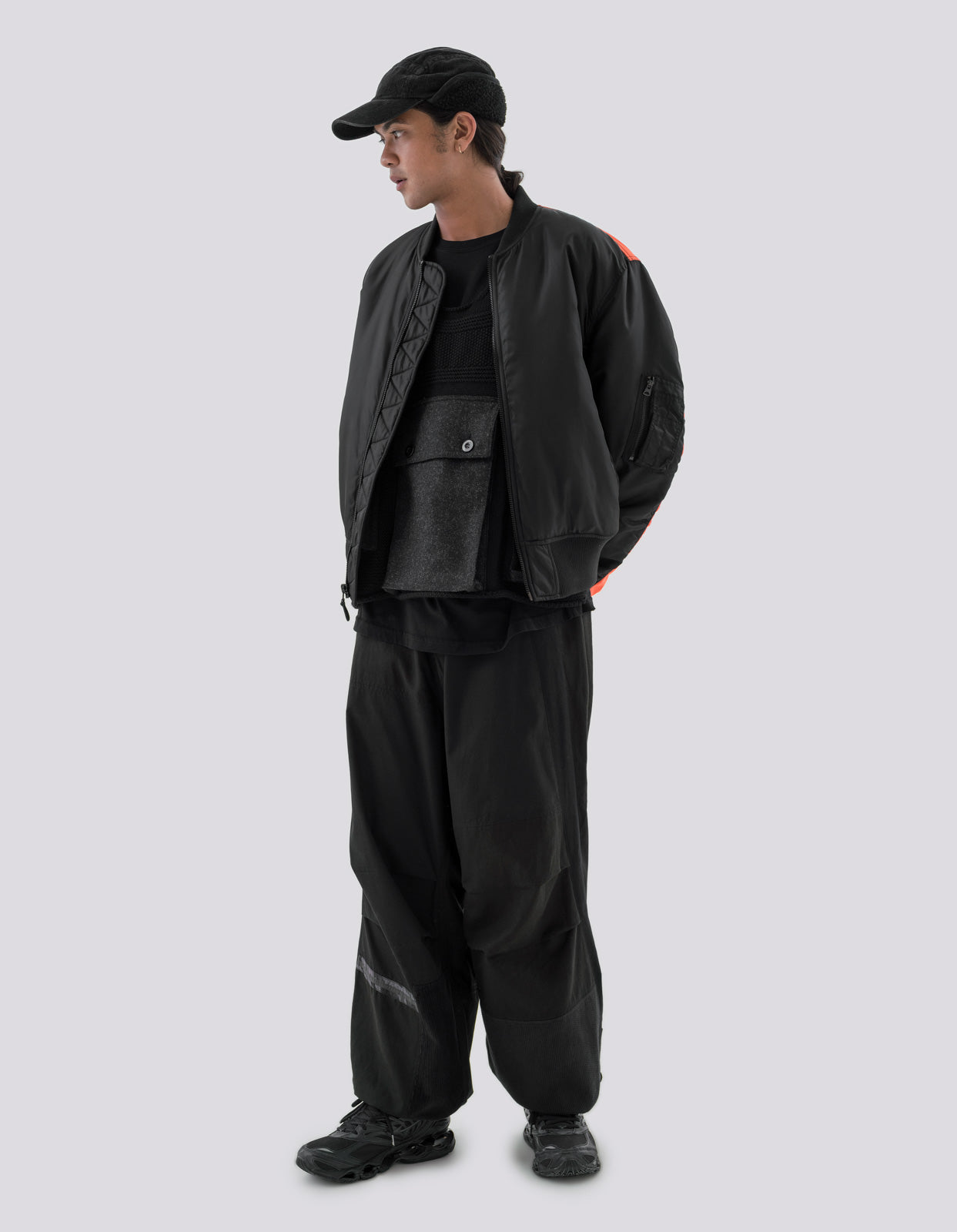 4595 Hi-Vis MA-1 Flight Jacket Black/Neon Orange