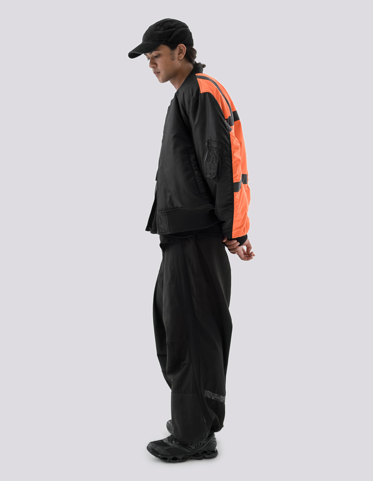 4595 Hi-Vis MA-1 Flight Jacket Black/Neon Orange
