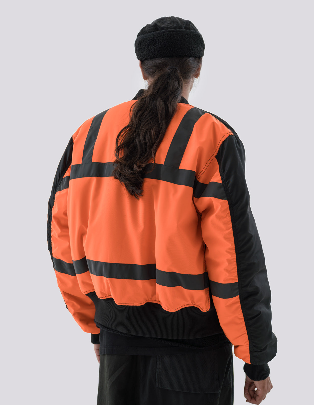 4595 Hi-Vis MA-1 Flight Jacket Black/Neon Orange
