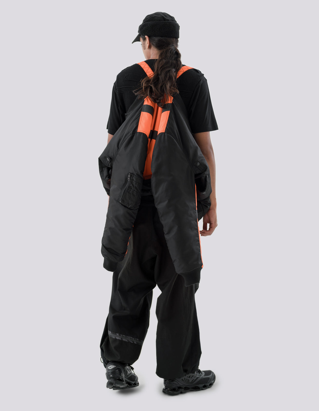 4595 Hi-Vis MA-1 Flight Jacket Black/Neon Orange