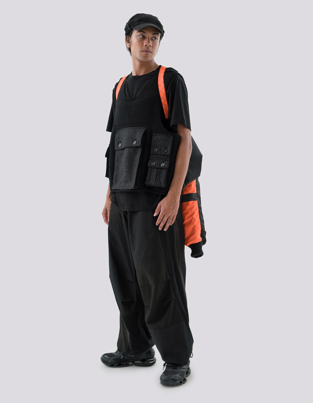 4595 Hi-Vis MA-1 Flight Jacket Black/Neon Orange