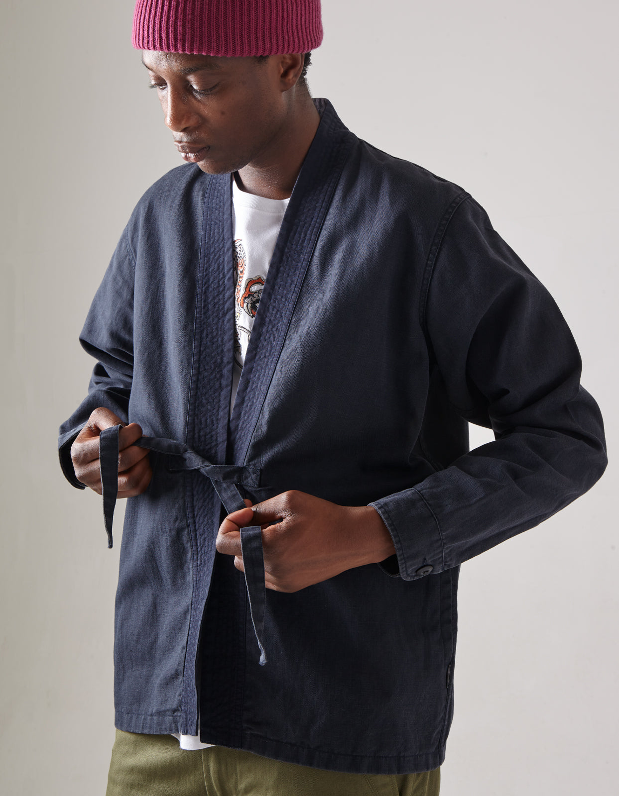 4605 Hemp U.S. Hanten Shirt Navy