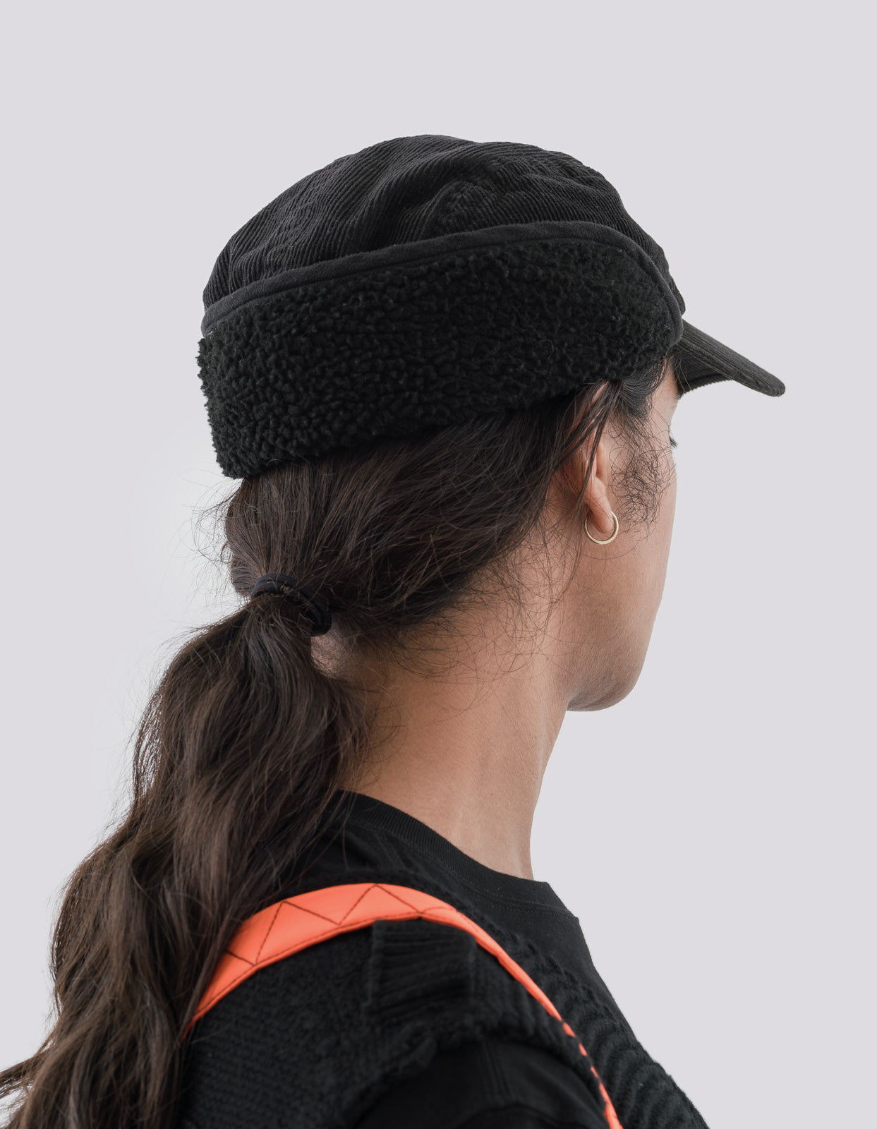 4617 Hemp Cord 5 Panel Aviator Cap Black