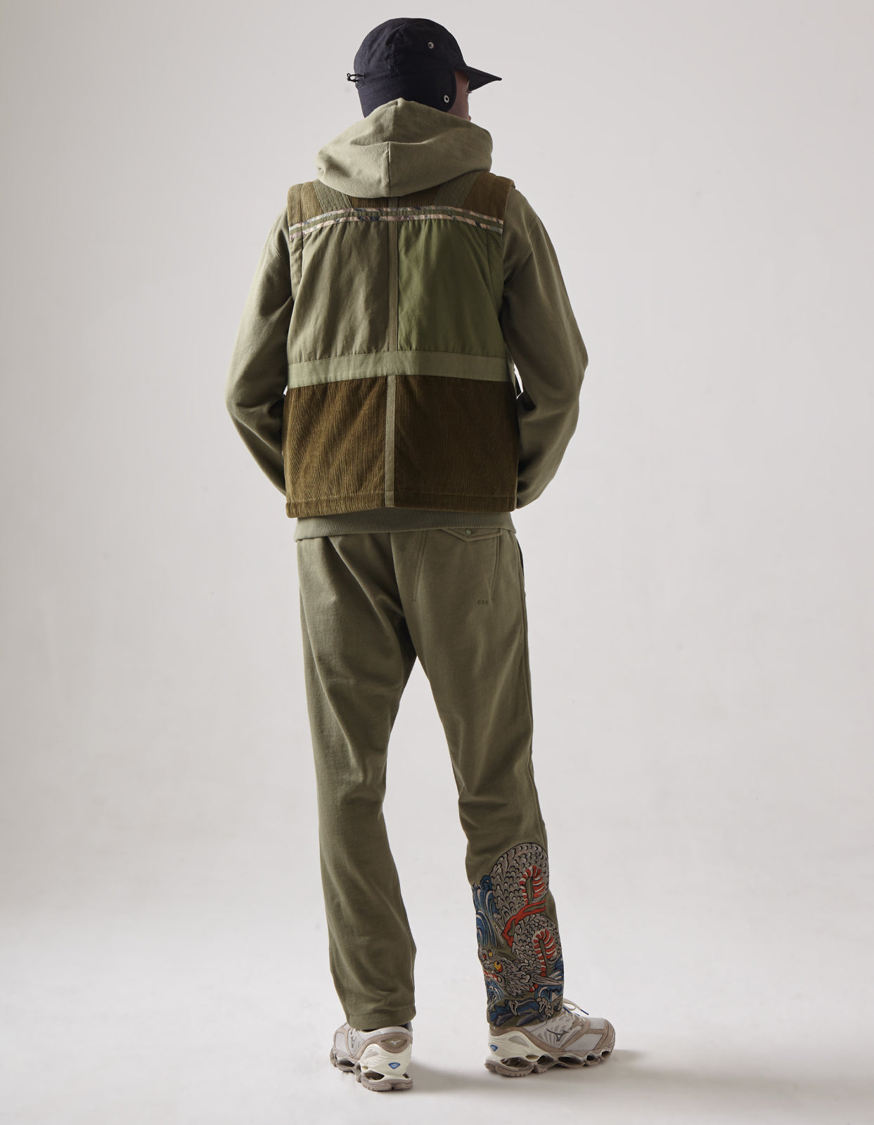 4558 Tugihagi Patchwork Tobi Vest Olive
