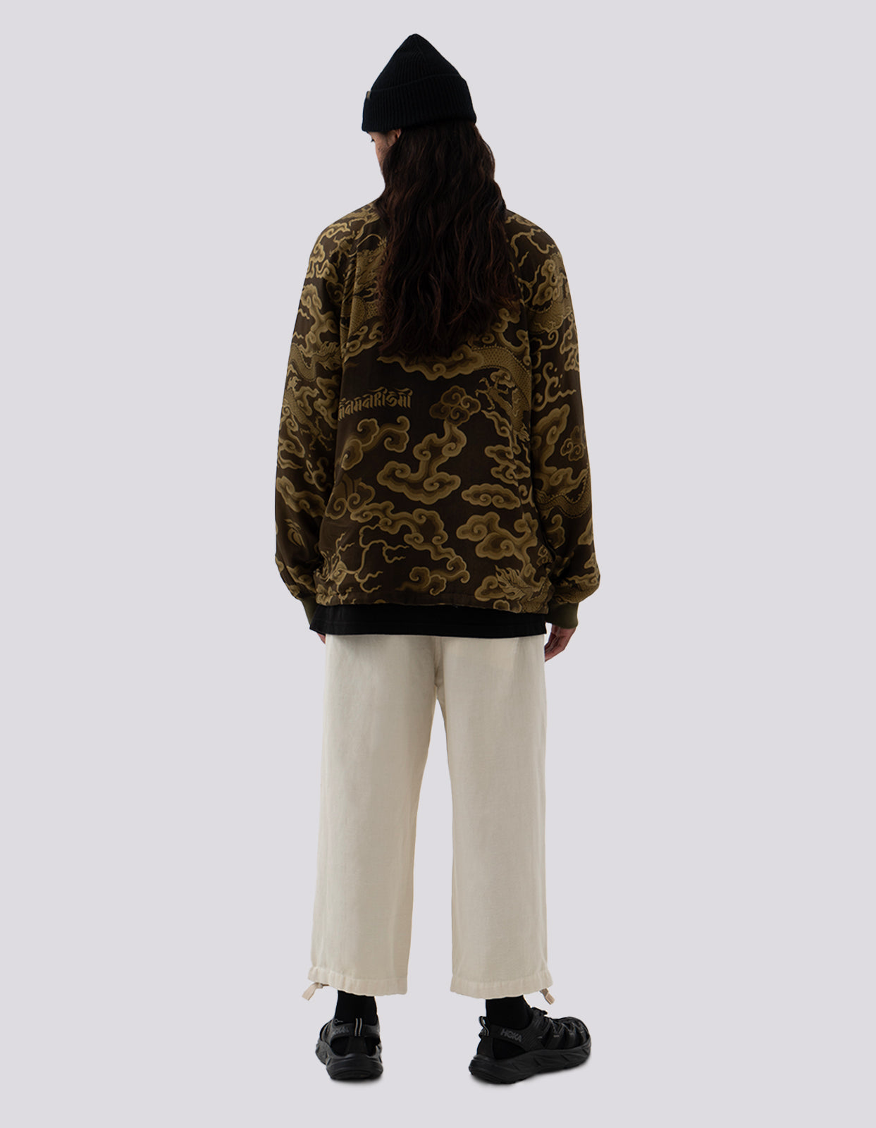 5008 Hemp Asym Cropped Track Pants Ecru