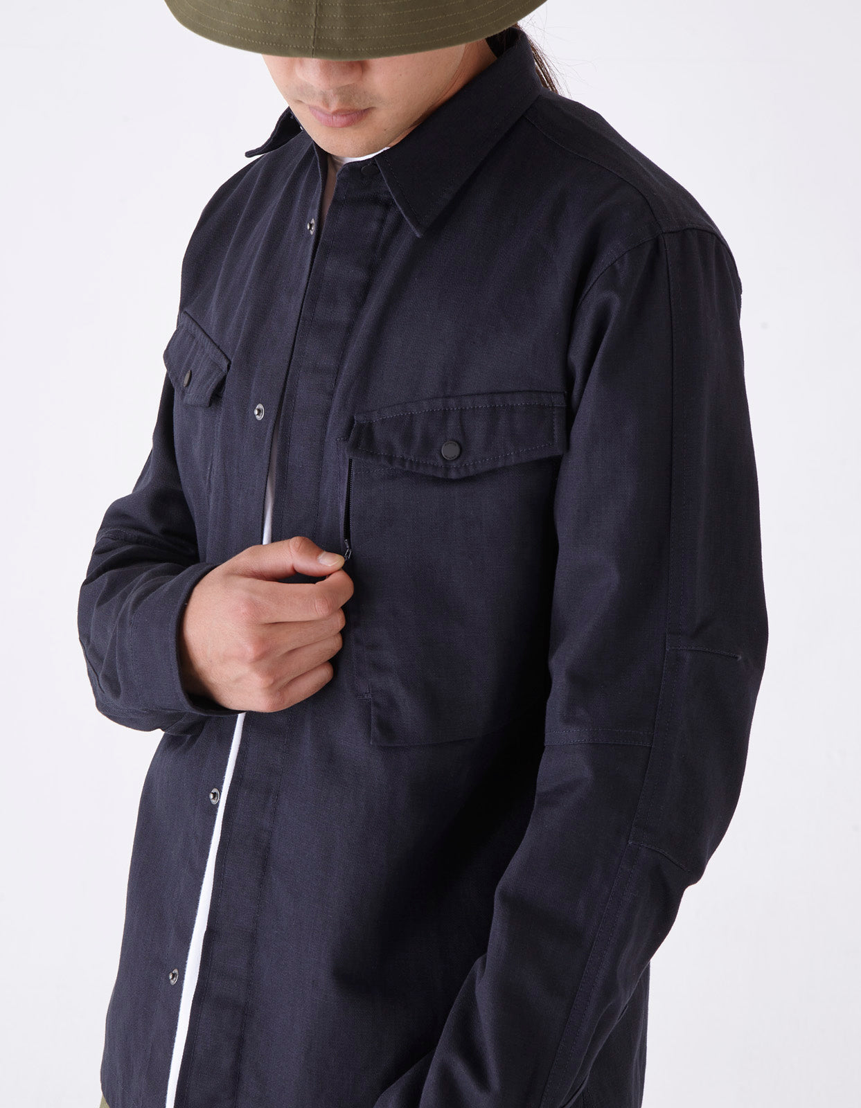 7028 MILTYPE Organic Custom Shirt Navy