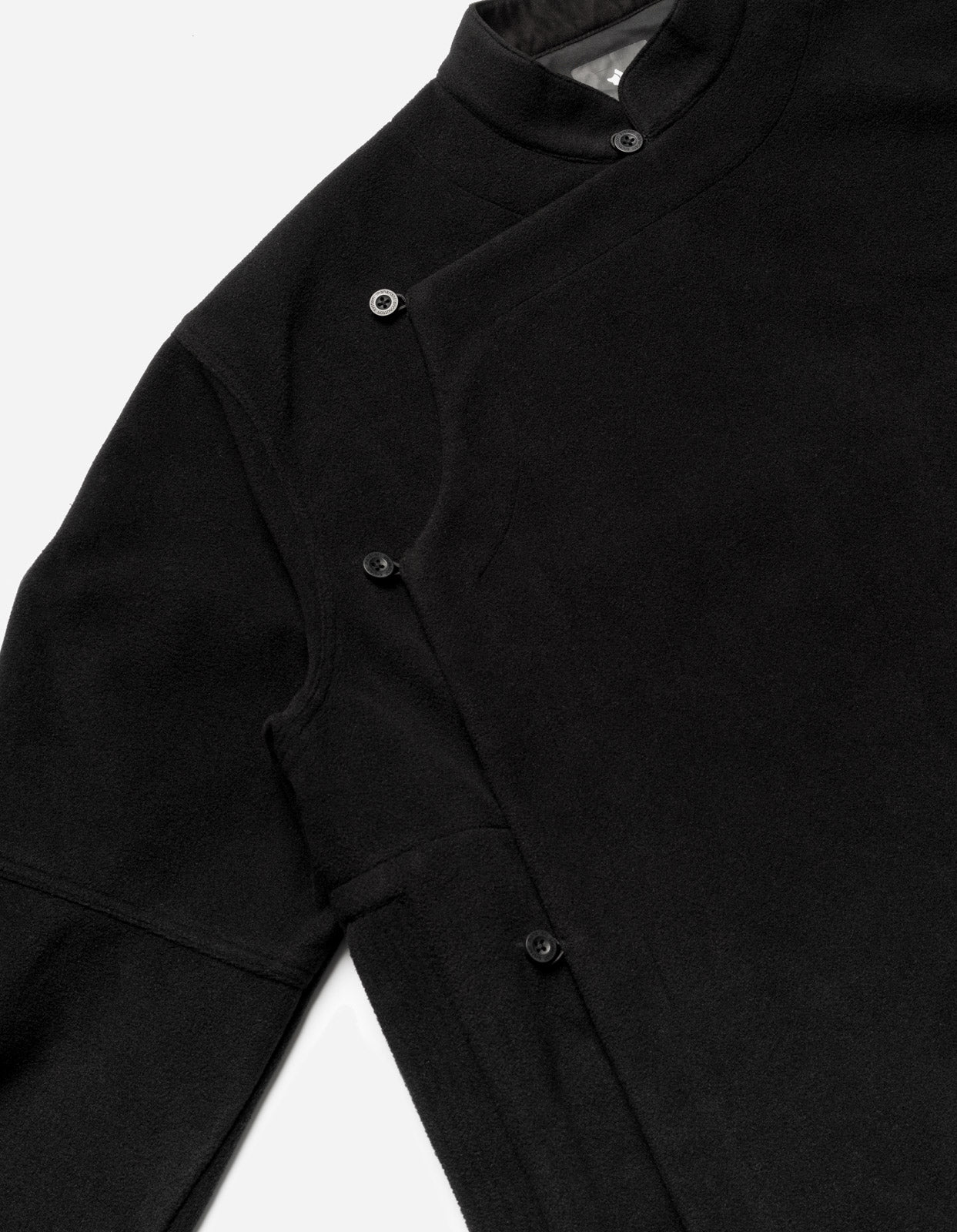 4579 Asym Monk Fleece Overshirt Black